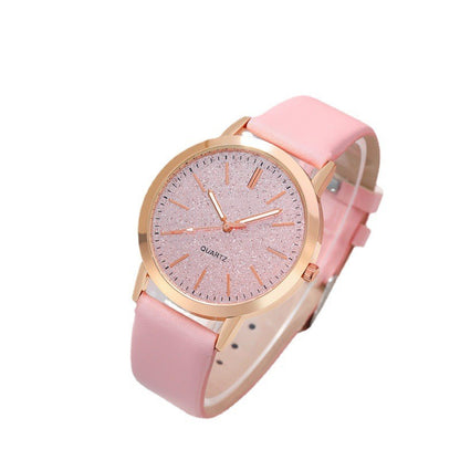 Women's Round Pointer Quartz Watch Set