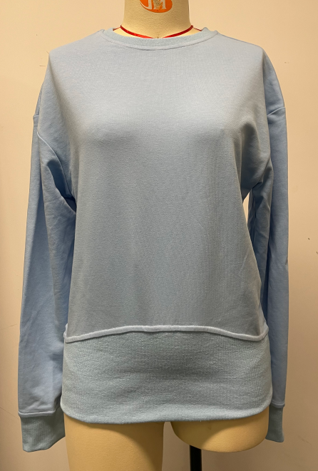 Women's Cotton Long Sleeve Crew Neck Solid Color Hoodie