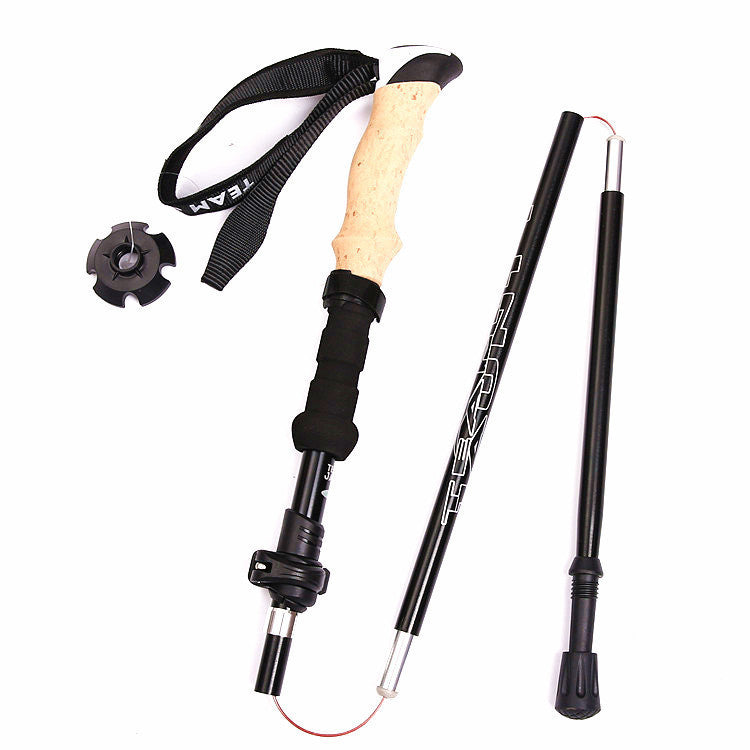 Five-section Telescopic Folding Trekking Pole EVA Straight Handle Is Lightweight