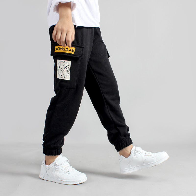 Boys' Knit Overalls And Trousers Casual Pants