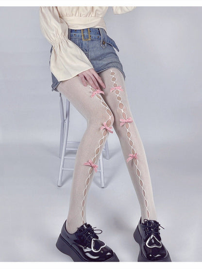 Lace Milky White Stockings For Women