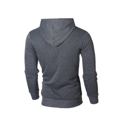 Spliced Corded Long Sleeve Hoodie Men