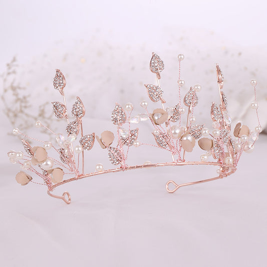 Luxury Pearl And Diamond Crown Earrings Set