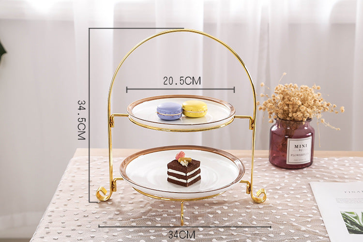 Two-tier Snack Rack, Multi-layer Pastry Tray, Living Room Creative Tray Rack