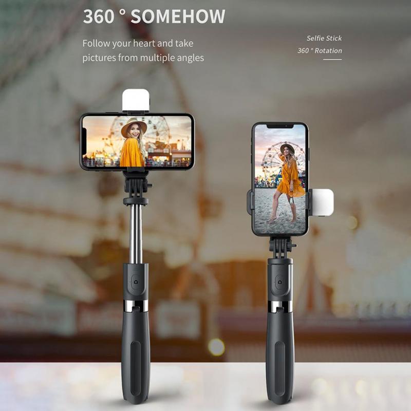 Compatible with Apple, Bluetooth Selfie Stick Mobile Remote Control Tripod