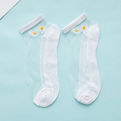 Women's Low-cut Liners Transparent Spun Glass Thin Socks