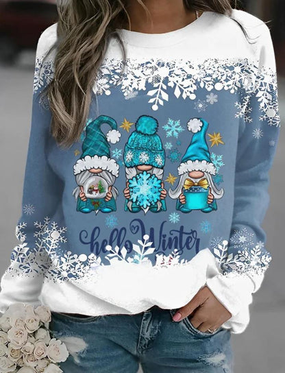 Long Sleeve Round Neck Christmas Style Sweaters Women's Clothing