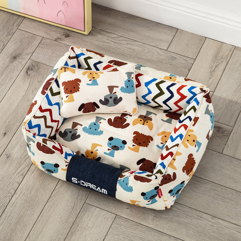 Dog Cat Bed Creativity Of Removable And Washable Large Dog Mat Pet House In Winter