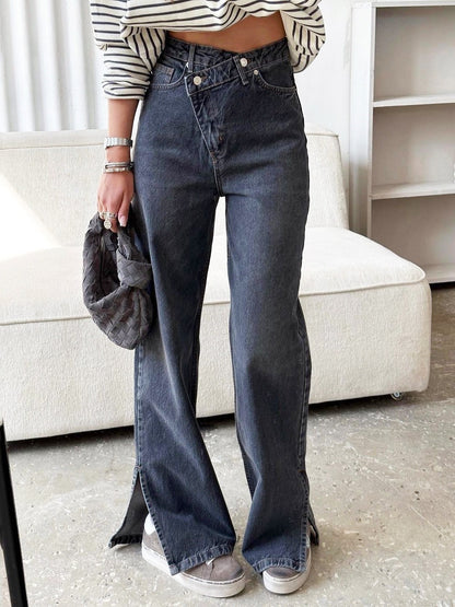 Fashion Personality Dislocation Jeans For Women