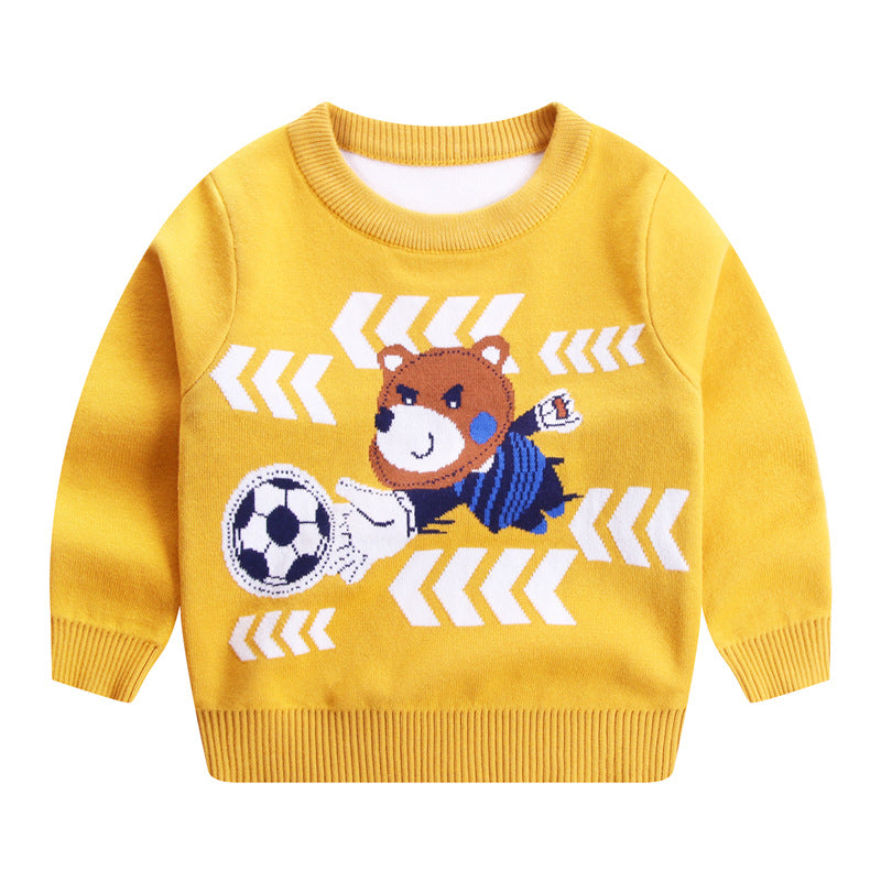 Children's Autumn And Winter New Double-layer Cotton Sweater