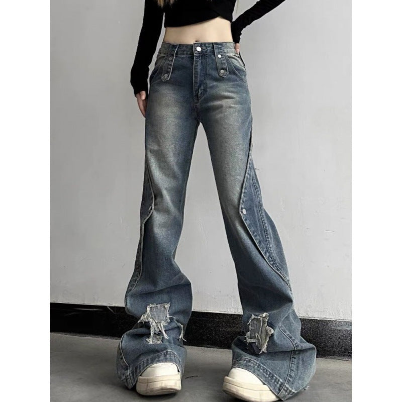 Slightly Flared Jeans Women's Street Slim Fit