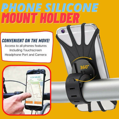 Bicycle Motorcycle MTB Bike Handlebar Silicone Mount Holder For Cell Phone GPS