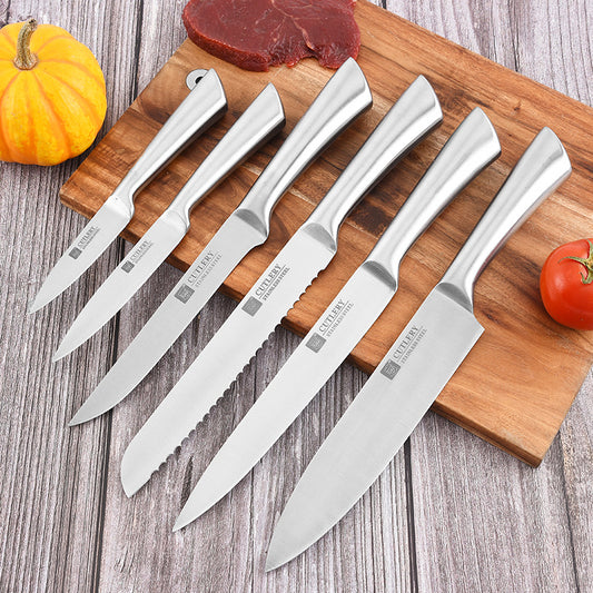 Stainless Steel Kitchen Knife Set Modern Minimalist