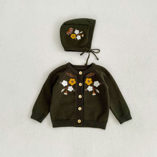 Babies And Children's Embroidered Knitting Coat