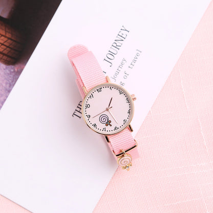 Girl Heart Watch Girl Cute Pendant Macaron Female Watch Ins Student Pendant Watch