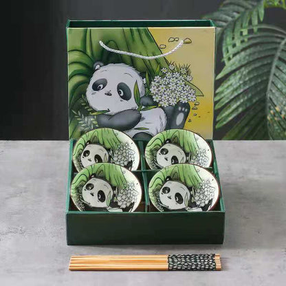 Panda Bowl Set Household Combination Tableware Gift Box