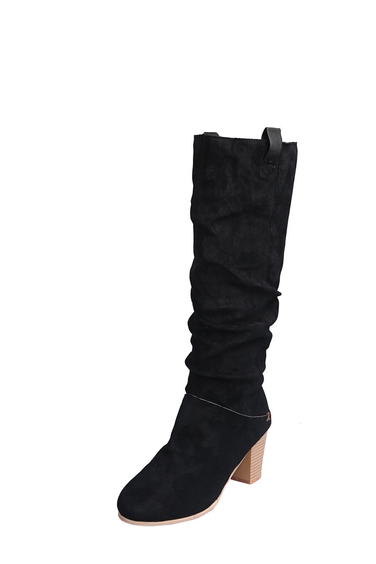 European And American Thick Heel Suede Loose High Tube