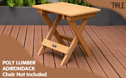 TALE Adirondack Portable Folding Side Table Square All-Weather And Fade-Resistant Plastic Wood Table Perfect For Outdoor Garden, Beach, Camping, Picnics,Ban Amazon