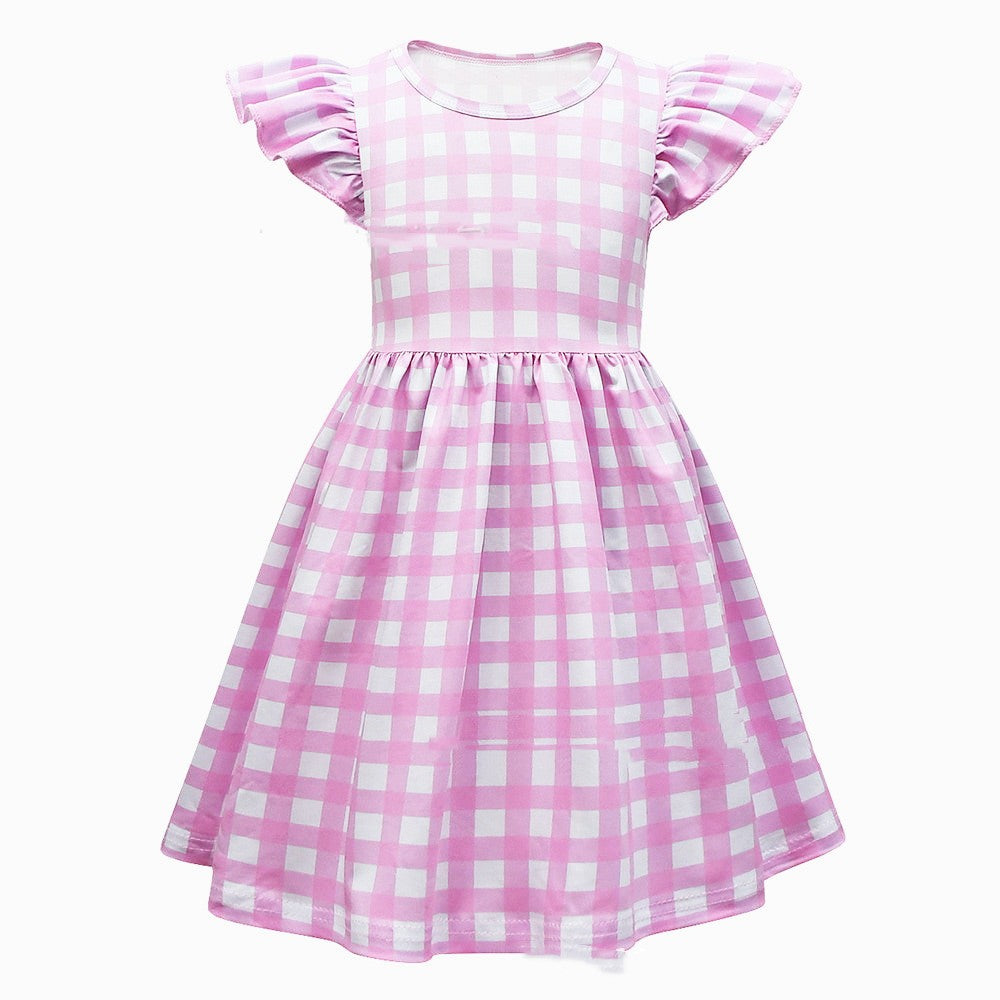 Children's Dress Plaid Digital Printing