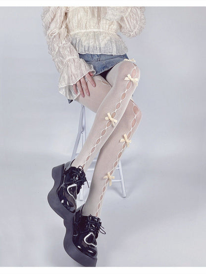 Lace Milky White Stockings For Women