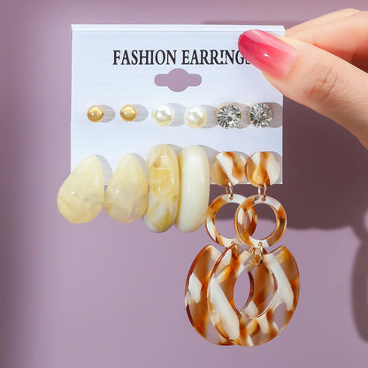 Women's Exaggerated Resin Ring Earrings