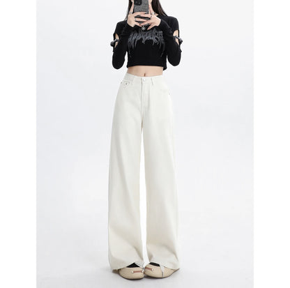 New Style White Draping Jeans For Women