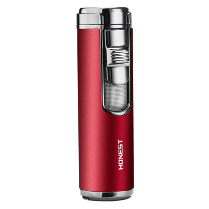 Cylindrical Metal Inflatable Four-straight Cigar Lighter