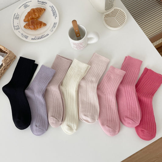 Thick Thread Women's Thickened Keep Warm Pure Color Tube Socks