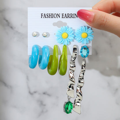 Women's Exaggerated Resin Ring Earrings