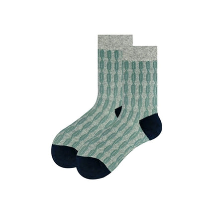 Socks Women's Contrast Color Twist Three-dimensional Relief