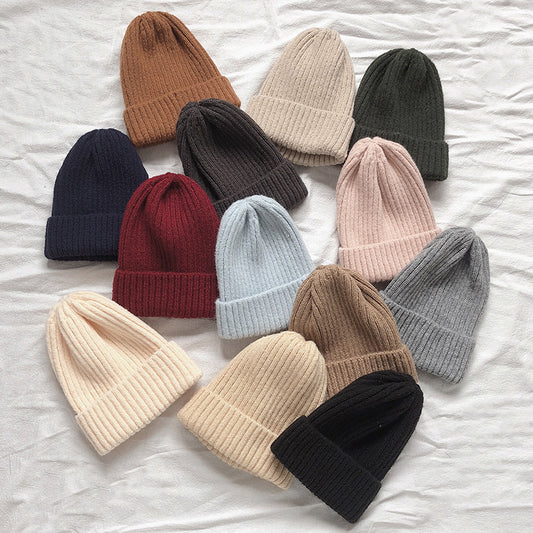 New Style Candy Color Light Board Wool Cap Thickened To Keep Warm