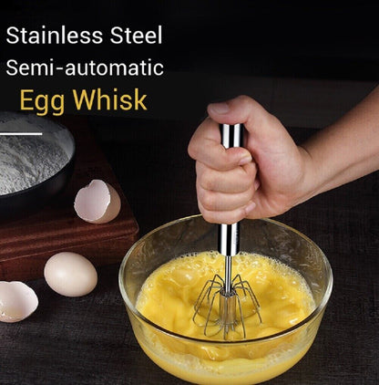 Hand Push Rotary Whisk Blender Versatile Milk Frother Mixer Stirrer Kitchen Tool