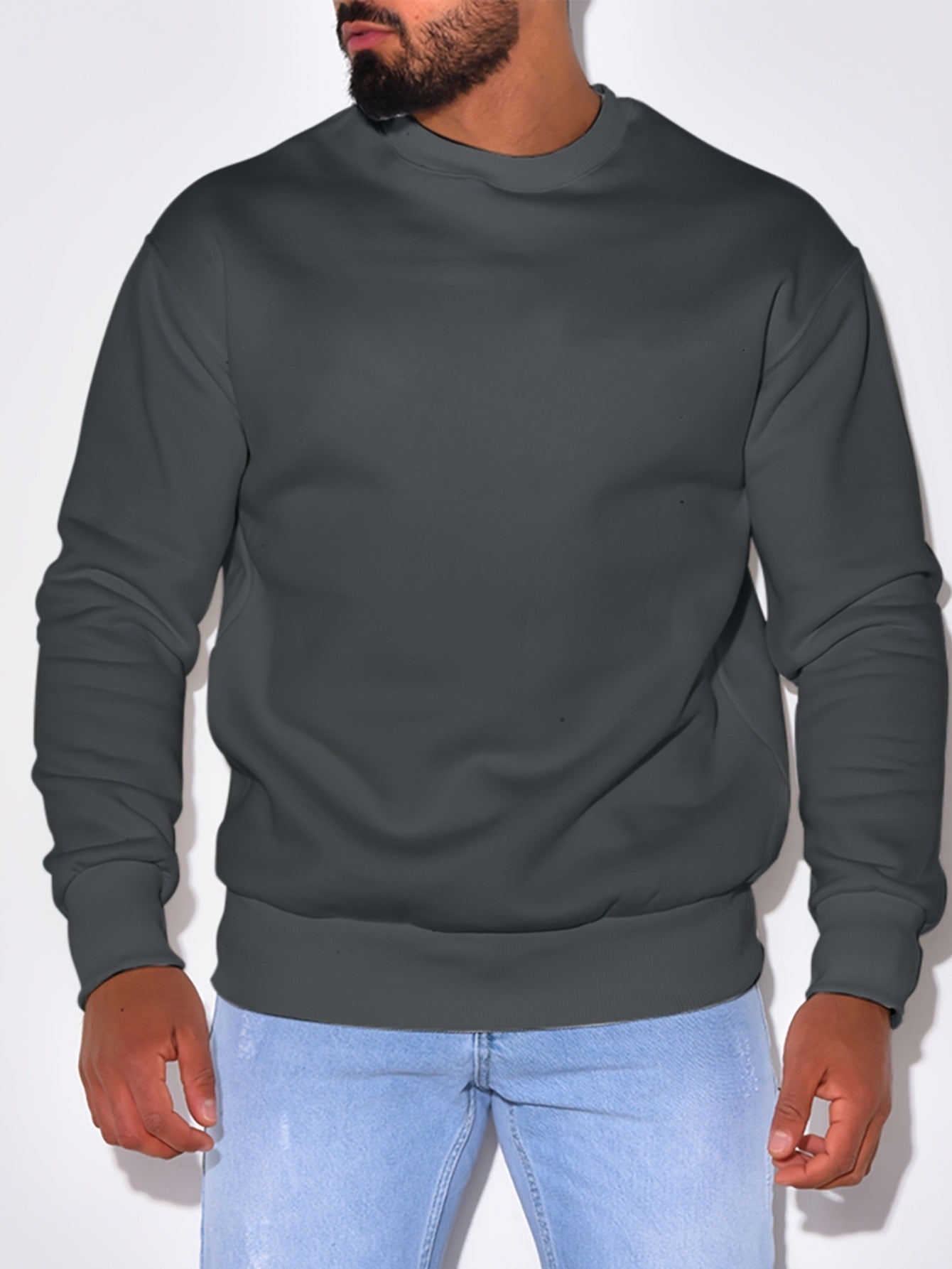 Solid Color Sweater Men's Loose Casual