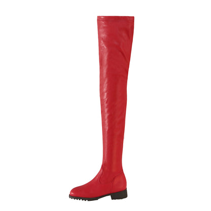 Women Over Knee Elastic Boots Side Zipper