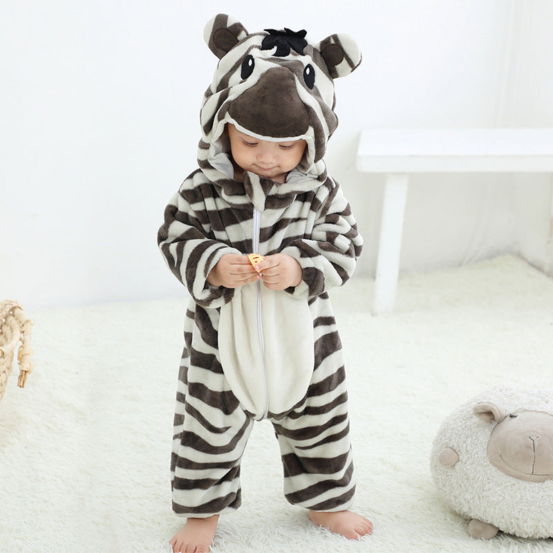 Autumn Winter Flannel Romper Sleeping Bag Baby Onesie