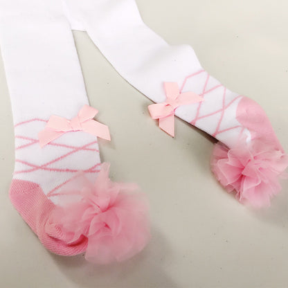 Children Dance Panty-hose Baby With Panty-hose Lace Bow